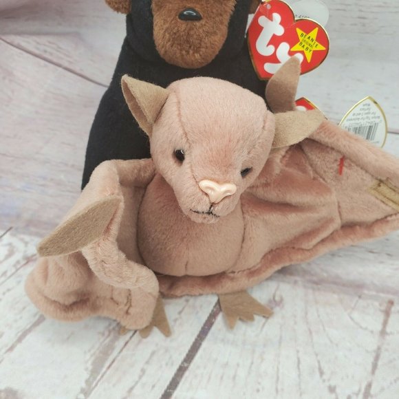 Rare 1996 Batty & Congo Retired Vintage Beanie Babies Collectible P.V.C Pellets - Picture 3 of 12